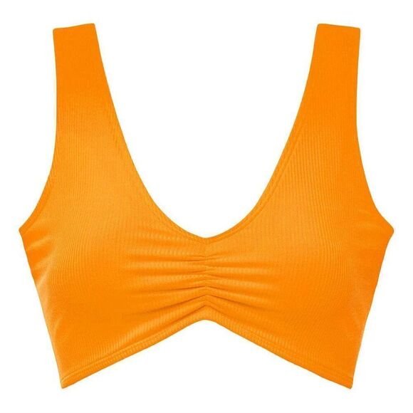 Montce Other - Montce Orange Ribbed V-Neck Bikini Top